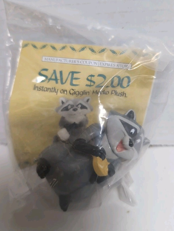 Disney 1995 Pocahontas Burger King Meeko Wind Up Toy Raccoon NIP Sealed Bag