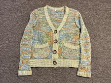 Free People Sweater Womens Medium Multicolor Alpaca Wool Blend Cardigan Pockets