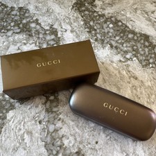 Gucci Brown Plastic Hard Case for Glasses/Sunglasses w/ Branded Box