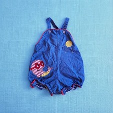 Vintage Infant Baby One Piece Sunsuit Romper Shorts Size 6/12 Months By Doe Spun