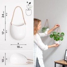 Kazai Wall Planters | Hanging White Ceramic Plant Pot (single)