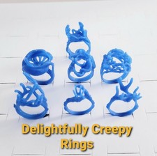 7 Unusual Wax Pattern  Rings . Wax Jewelry Patterns For Lost Wax Casting 26-077