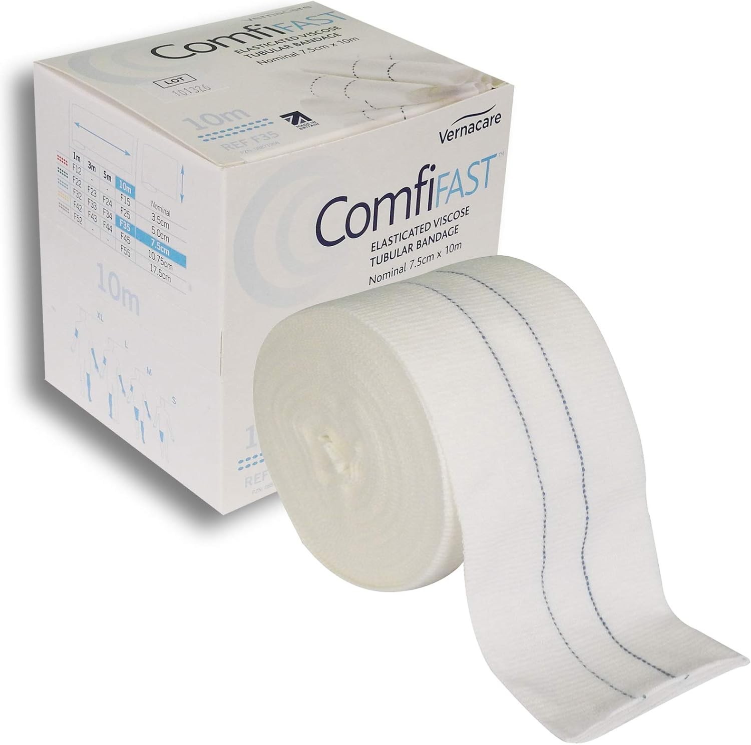 Comfifast Elasticated Tubular Stretch Viscose Bandage - for Large Limbs, Blue L
