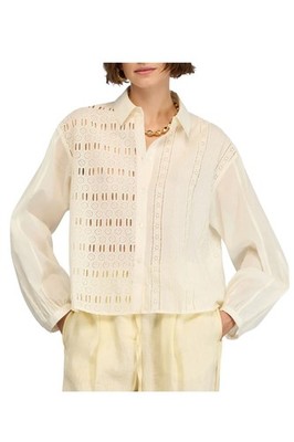 SEMICOUTURE Damen Hemd S6SG05 Edwina Mussola bestickt Ecu