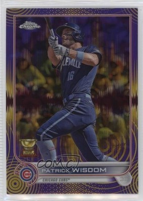 2022 Topps Chrome Sonic Purple & Yellow Pulse Refractor /299 Patrick Wisdom 10lj