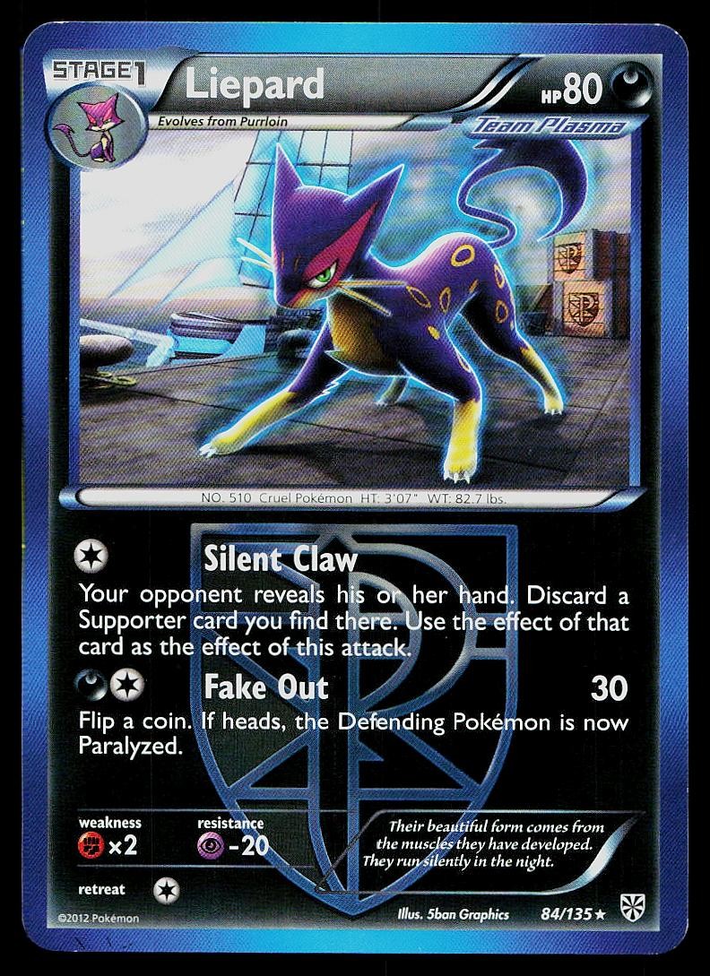 Pokemon Card Plasma Storm Liepard 84/135 Rare