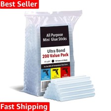 Dependable Pack of 200 Mini Hot Glue Sticks - Clog-Free Crafting Essentials 0.12 per gallon