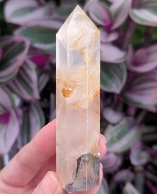 Golden Healer Tower Crystal Point Gemstone Wand