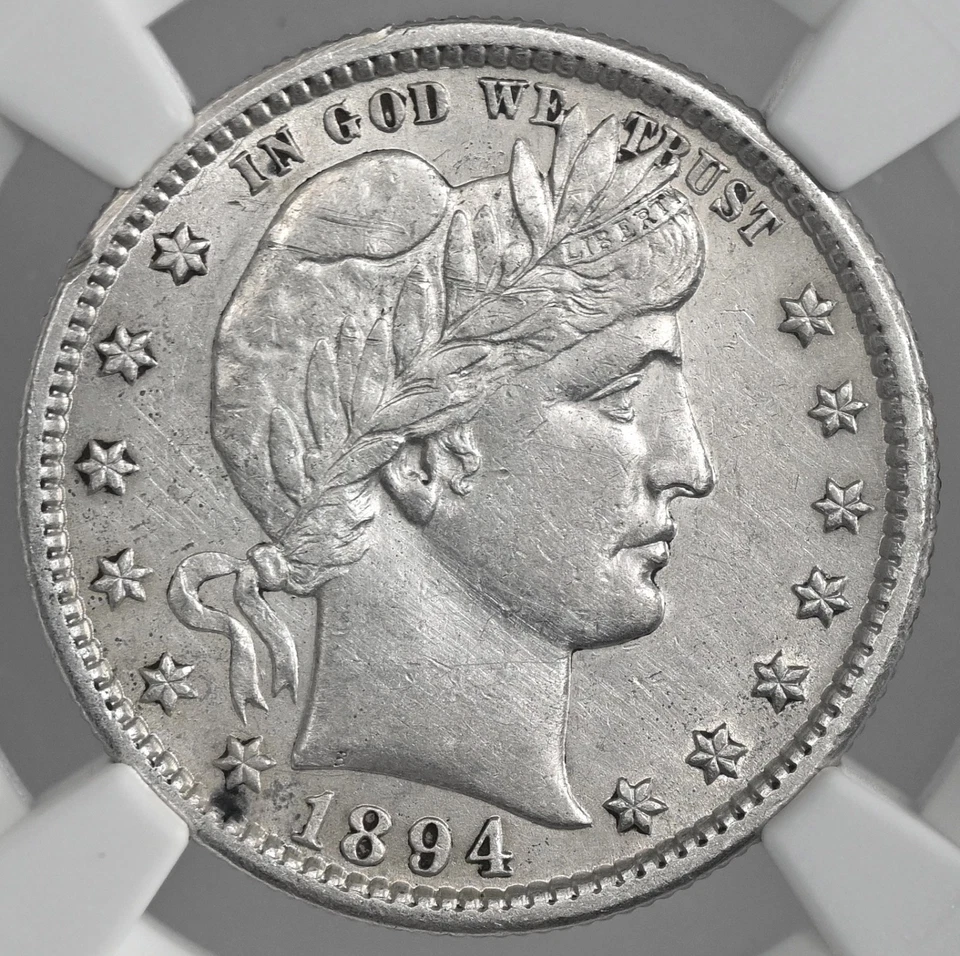 1894-S 25C BARBER SILVER QUARTER NGC AU DETAILS "CLEANED" #8405236-023 - Image 2 of 4