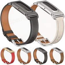 Leather Strap Protective Metal Case for Google Fitbit Air 2026 Adjustable Band