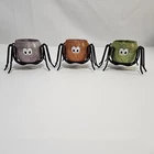 Vintage Pier 1 One Halloween Spider Glitter Candle Holders Set of 3 RARE