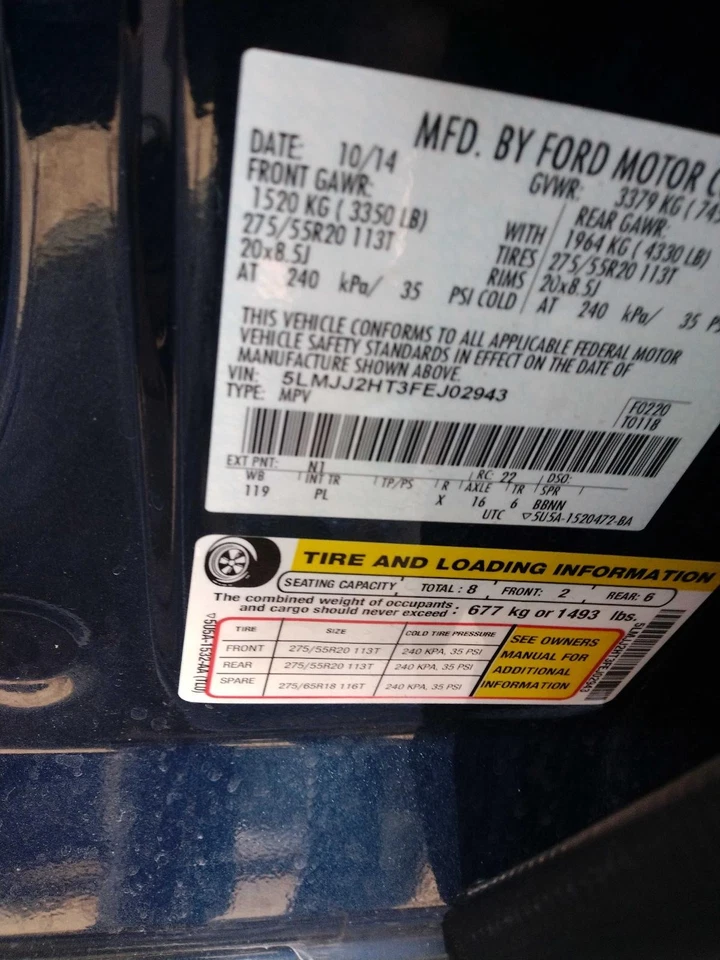 Used Front Right Door Assembly Front fits: 2015 Lincoln Navigator electric side - Image 2 of 4