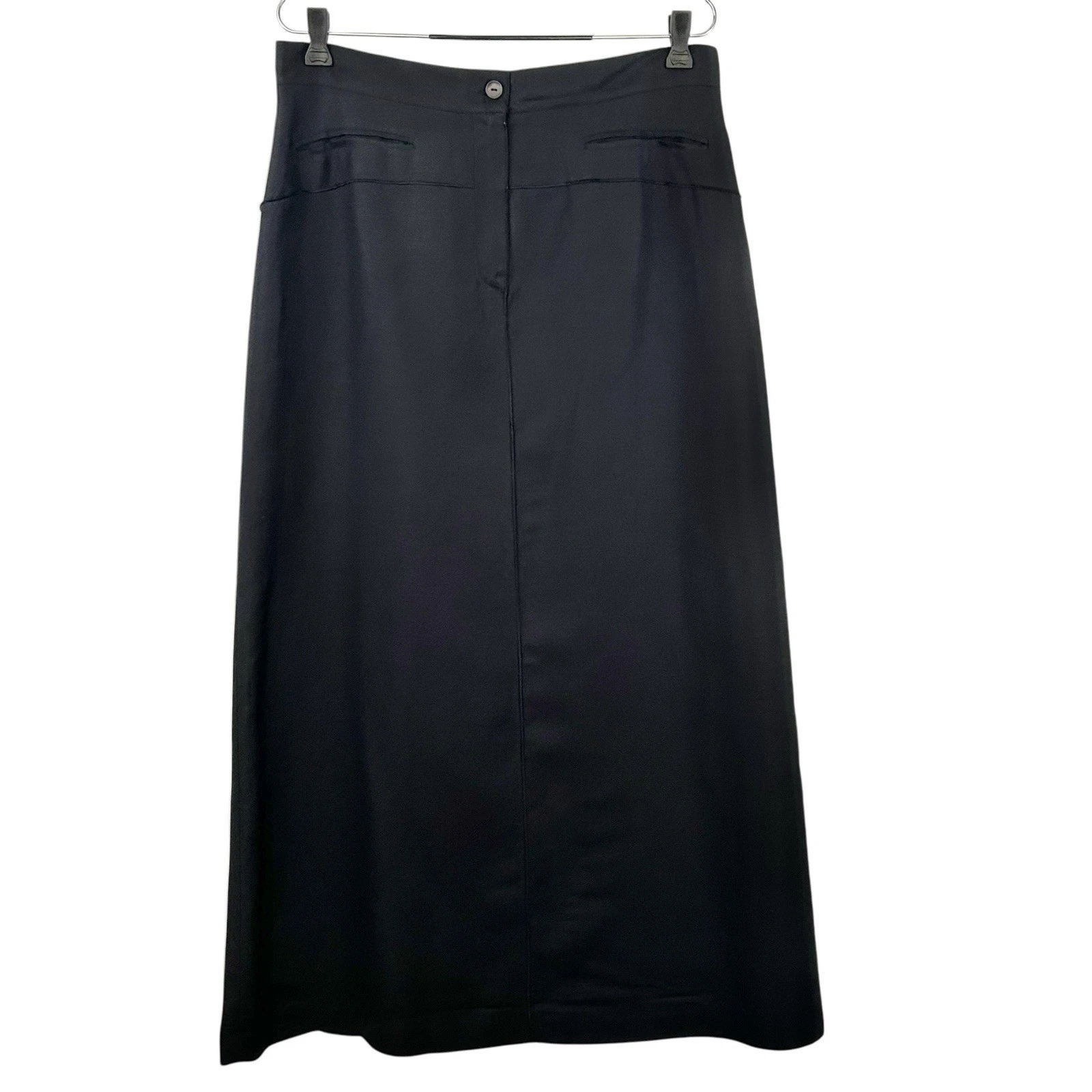 HARVE BENARD Linen Blend Black Long MAXI SKIRT 12 Witchy Boho Artsy Goth Modest