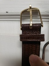 Vintage Brown Leather Dress Belt Size 34in With Buckle