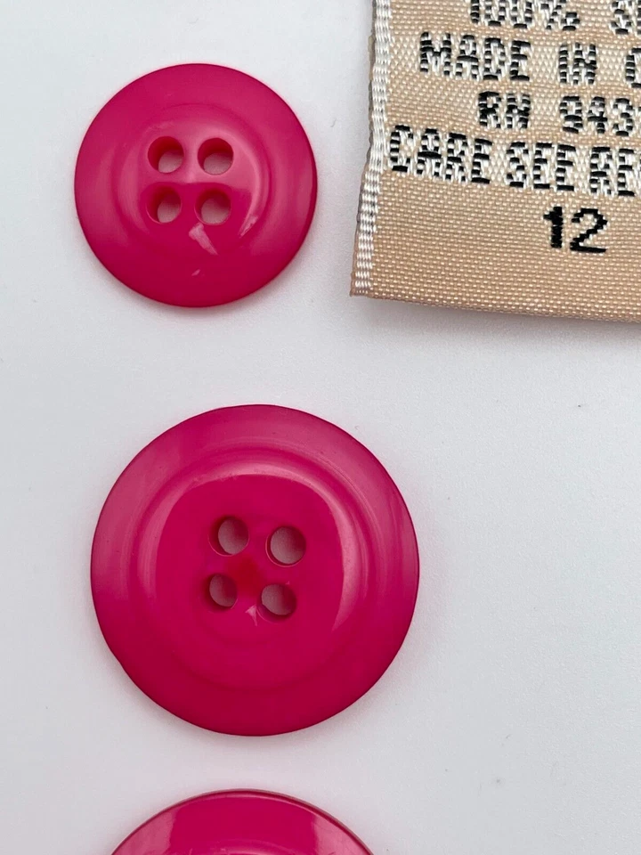 Pat Argenti Repuesto Redondo 4 Agujeros Botón Plano Rosa Lote Mixto Juego de 6 Foto 3 de 4