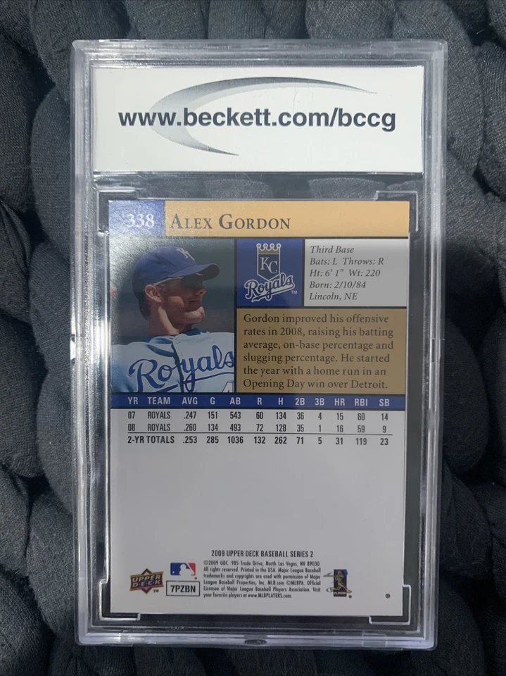 2009 Upper Deck First Edition #338 Alex Gordon BCCG Mint 10 KC Royals - Image 2 of 2