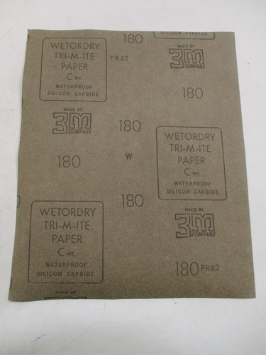 3M WETORDRY TRI-M-ITE WATERPROOF SILICON CARBIDE SANDPAPER 180 GRIT (42 SHEETS) - Afbeelding 5 van 6
