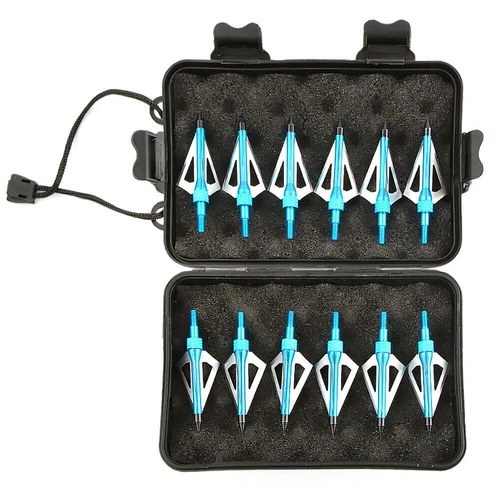 12 Stück Bogenschießen Pfeilspitzen & Box Jagdschraube Pfeilköpfe 100 Grain Broadheads - Bild 19 von 27
