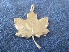 MAPLE LEAF PENDANT, sterling silver, mounted coral, approx 1-5/8" tall — photo 4