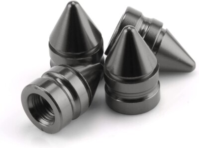 4x Gray Aluminum Creative Styling Tire Valve Stem Caps Covers Fits Universal