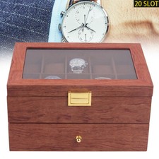 20 Slots Uhrenbox Holz Uhrenkoffer Vitrine Watch Display Case Aufbewahrungsbox