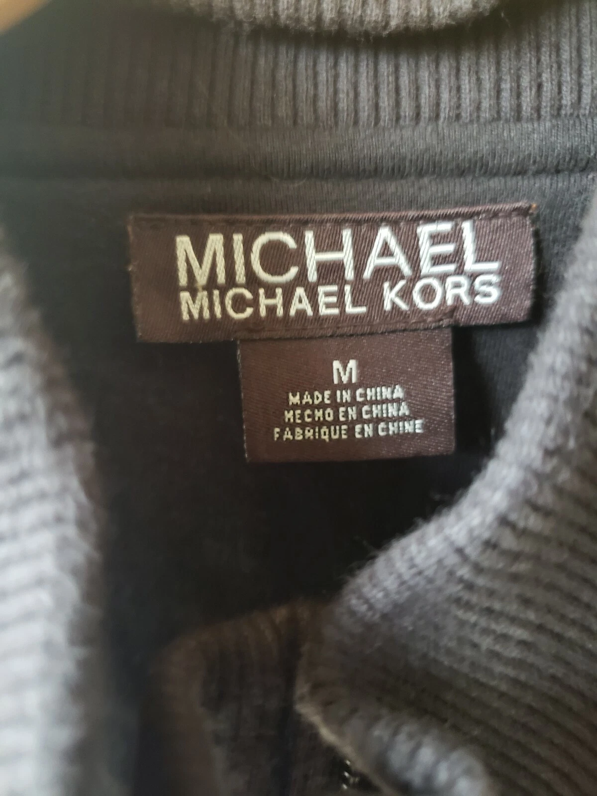 Gilet Michael Kors nero donna foderato con zip intera taglia media M grigio antracite