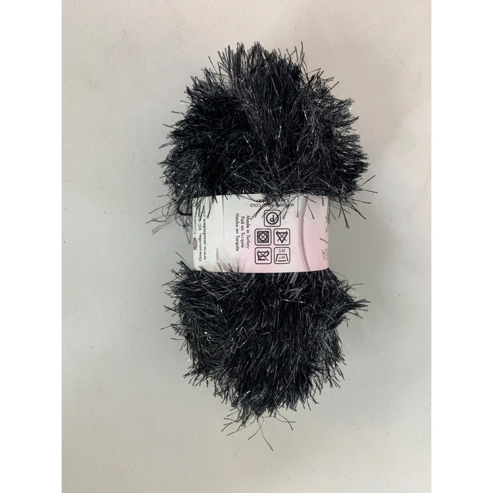 Moda Dea Zing Yarn Metallic Eyelash Yarn Midnight 1.76 oz 98 yd AT608 - Image 3 of 4