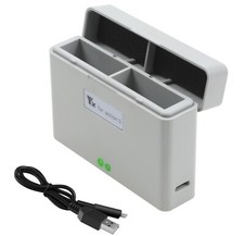 For DJI Action 3 Action 4 Camera 2 in1 Dual Battery Charger USB Charging Hub Box