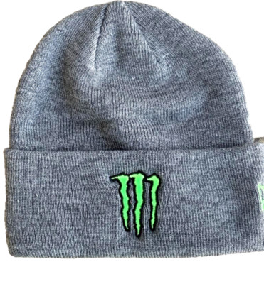 M - Gray Knit Cuffed Acylic Beanie.Winter. Hat. MotoGP. Motocross. BMX. MMA.