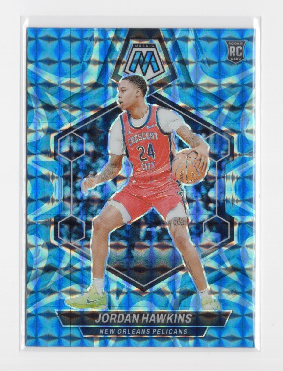 2023-2024 Panini Mosaic Blue Reactive Jordan Hawkins #243 Rookie Card RC