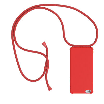Für Apple iPhone 6 / 6s Handyhülle zum Umhängen Kette Kordel Hülle Tasche Rot