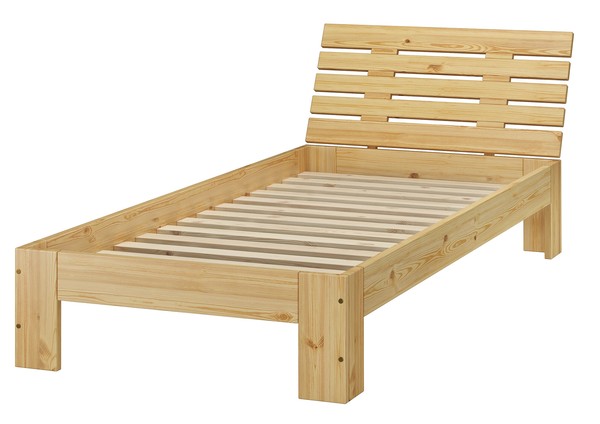 Futo Einzel Bett 90 X 200 Kiefer Massiv Rollrost GäStebett Holzbett Jugendbett-image