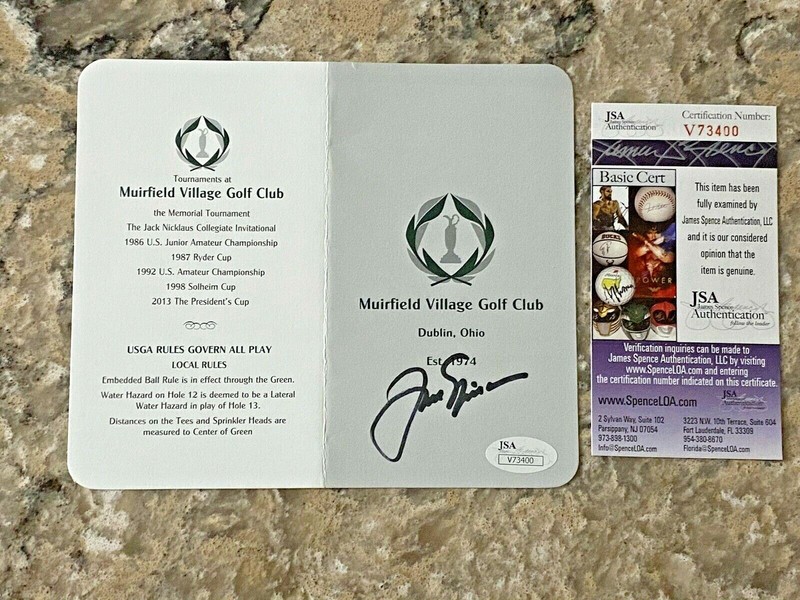 Jack Nicklaus signed Memorial Tournament Champion Scorecard JSA 