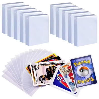 100 Pcs Transparent Playing Card Cover Clear Protector Sleeve Holder