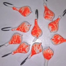 10 SPARKIE BLACKFISH  **WHITE BLAZE ORANGE** Jigs Heads Tautog  TOG T&A JIG