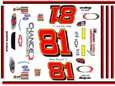  81 Martin Truex Jr 2003 Rookie Year  1/18th Scale Waterslide Decals