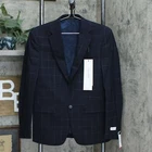 NWT Calvin Klein Men's Extra-Slim Stretch Wool Suit Jacket Blue Windowpane