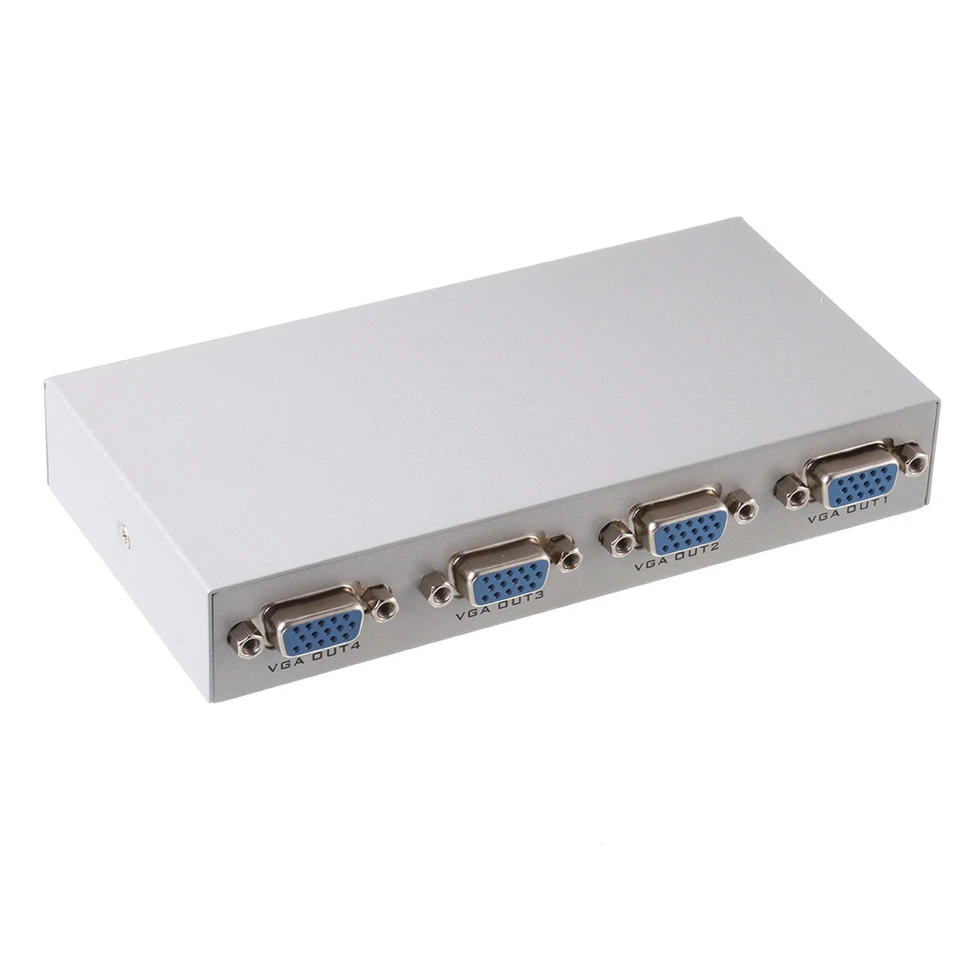 4Port VGA XGA SVGA Video Splitter Box PC Laptop to TV LCD Monitor 150MHz White - Image 3 of 4