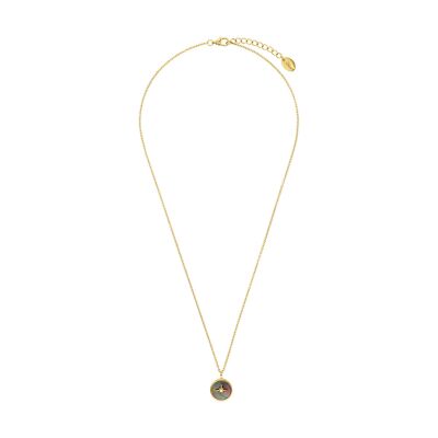 NYC Sterling Collana Donna In Argento 925 Placcato Oro - Catena A Clip Di Carta