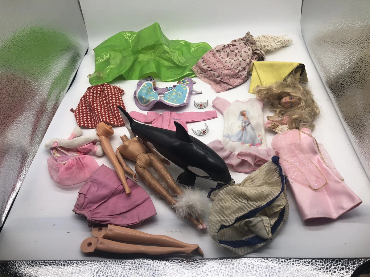 Vintage Barbie Clothes and Accessories Lot With Killer Whale