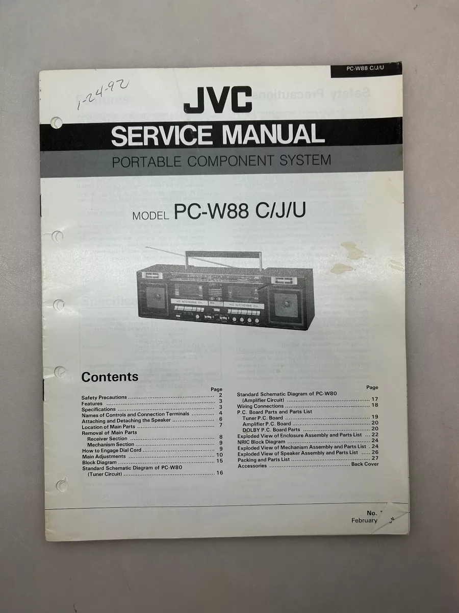 JVC PC-W88 Original Service Manual Free Shipping 