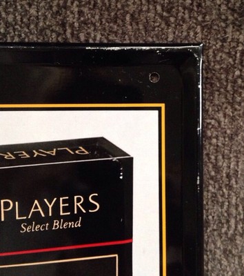 RARE 1983 MEET PLAYERS CIGARETTES ADVERTISING SIGN METAL VINTAGE 9