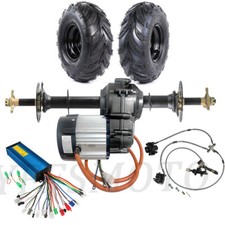 48V 1000W 1500W Differential Motor Rear Axle Kits Tire for Go Kart Golf ATV Quad
