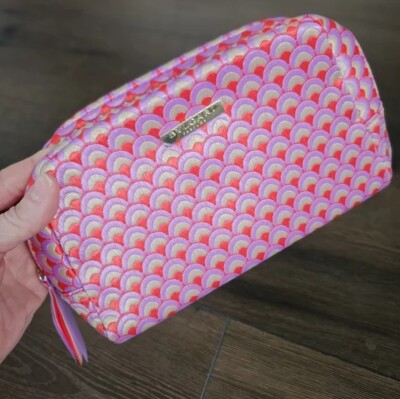 BVLGARI PINK AND LAVENDAR PASTEL MERMAID COSMETIC BAG 10”x5.5” | eBay