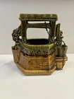 Vintage McCoy Art Pottery Wishing Well Planter with Original Chain 6-1/2" Tall