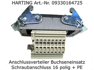 16 Pol Harting Steckverbindung Stecker Anschlussverteiler Buchse Schraubanschlus Ebay