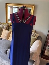 CB Established 1962 Dress Size 10 BLUE Asymmetrical Jeweled Straps Cocktail Wed