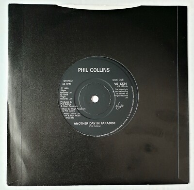 Phil Collins - Another Day In Paradise - Cat# VS1234 - 7'' Vinyl Single 