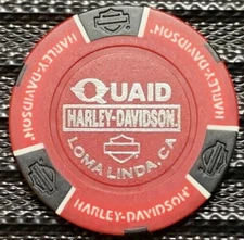 Quaid Harley-Davidson® in Loma Linda, CA Collectible Poker Chip Red/Black