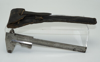 Helios German Made 6'' Vernier Caliper with Leather Sheath or Case - Vintage